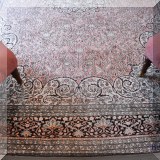 D03. Hand knotted wool and silk rug. 12' x 9' - $1500